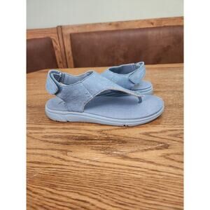 Ryka Margo Comfort T Strap Sandal Royal Blue Suede US 9W UK 7 EUR 39